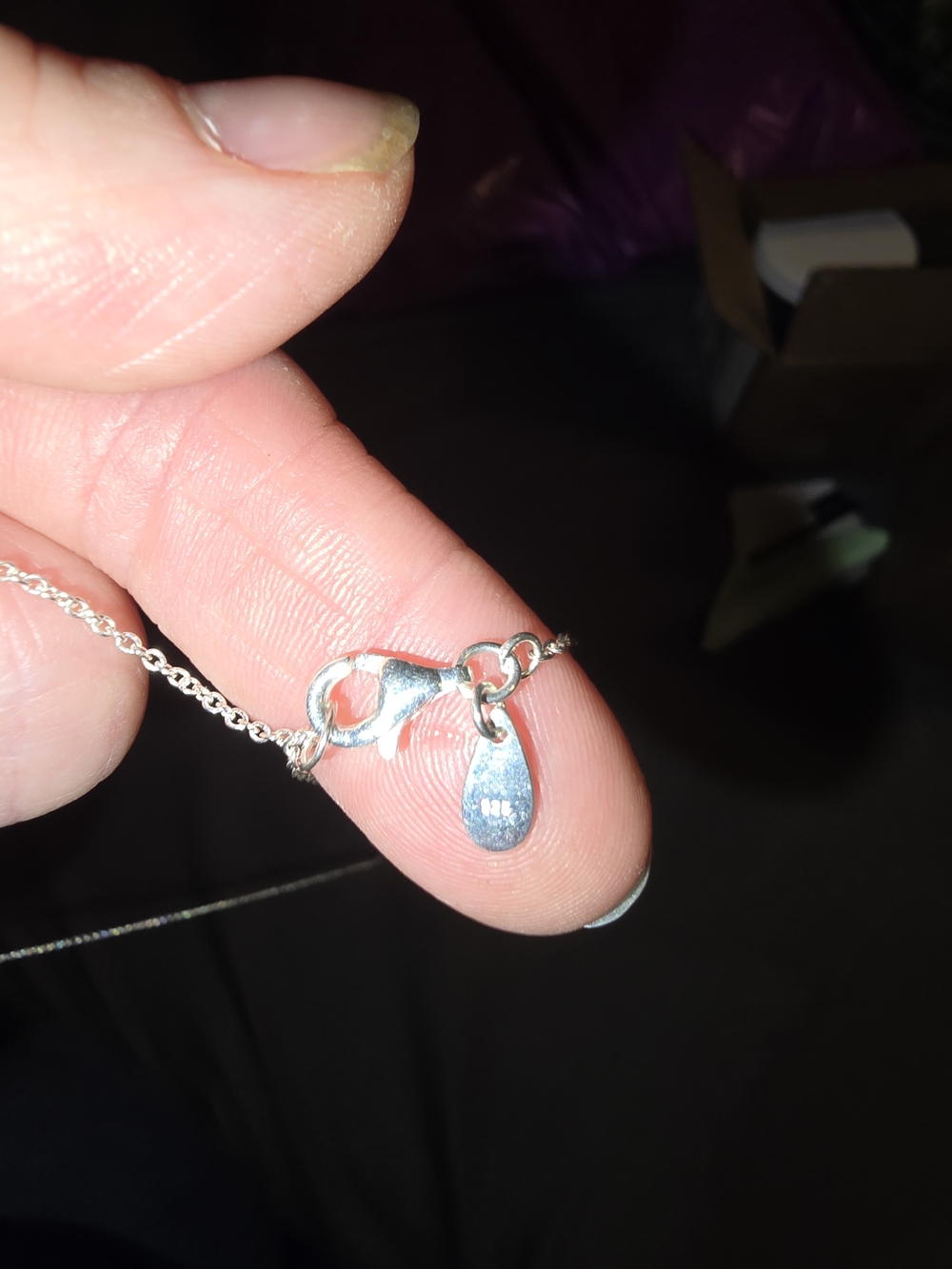 Delicate Silver Teardrop Accent Necklace - Silver